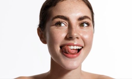 closeup of model with with