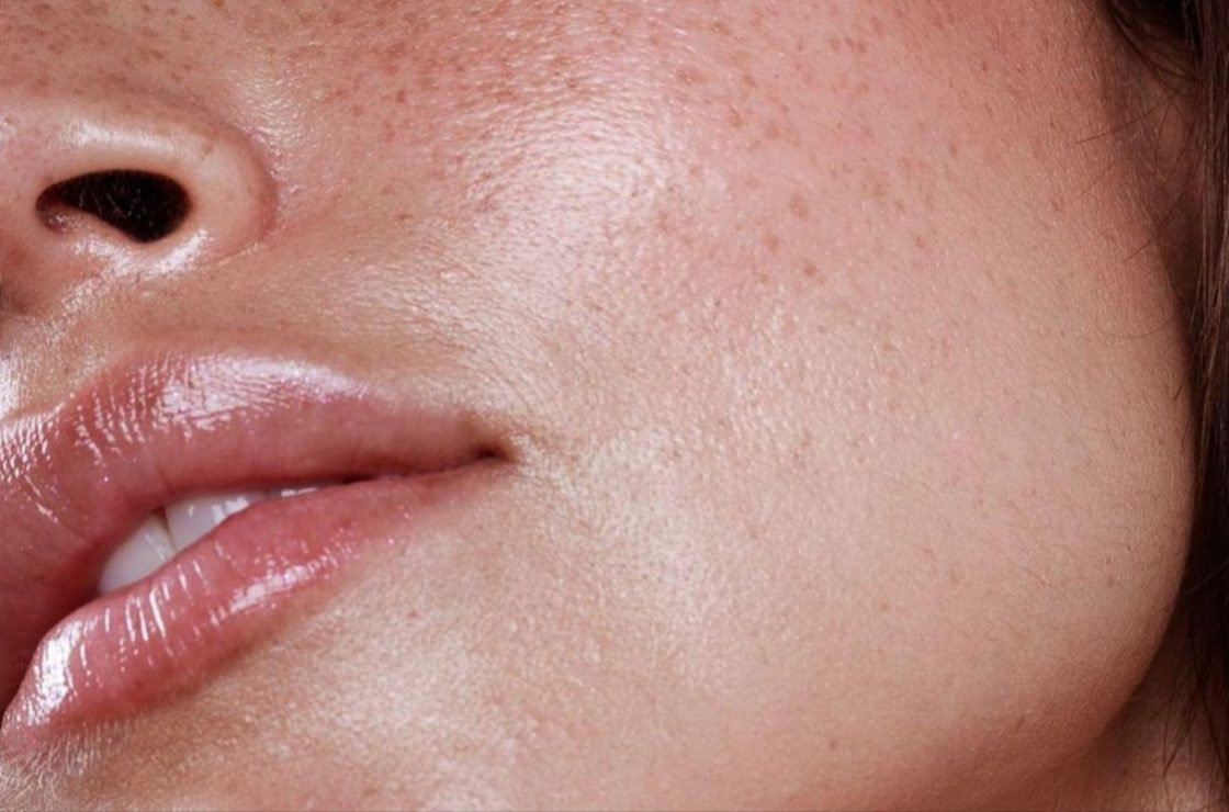 closeup of model face