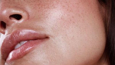 closeup of model face