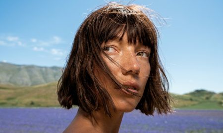 Model posing near flowers fields - Asthma Awareness Month