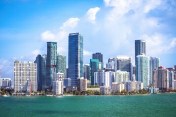 Miami,Skyline,Bright,Sunny,Day,Panoramic,View,,Florida,,United,States