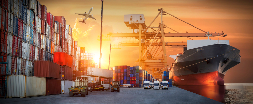 international trade, cargo, containers - used Mar2020 - shutterstock_1500953936