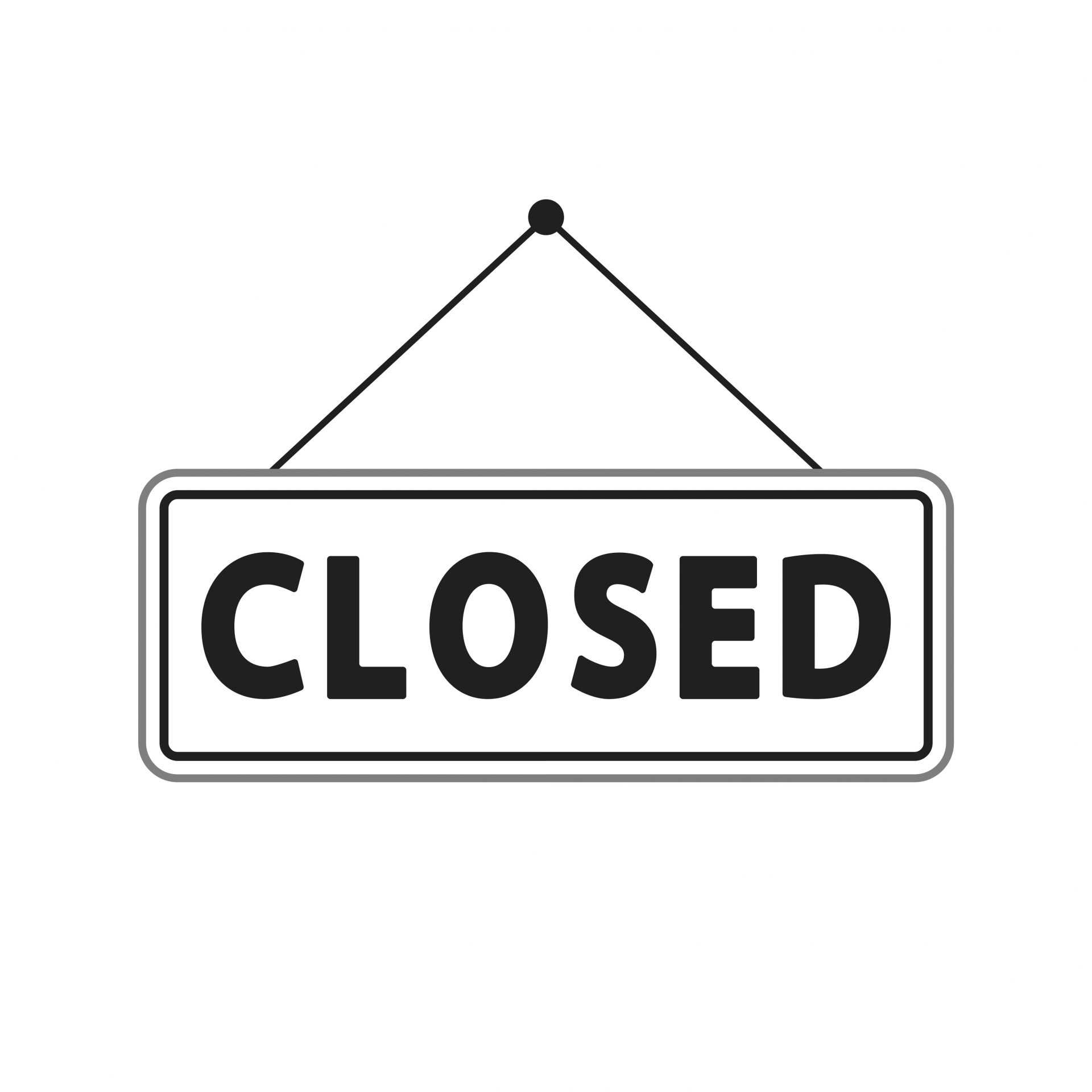 social distance - closed sign - shutterstock_1589773813