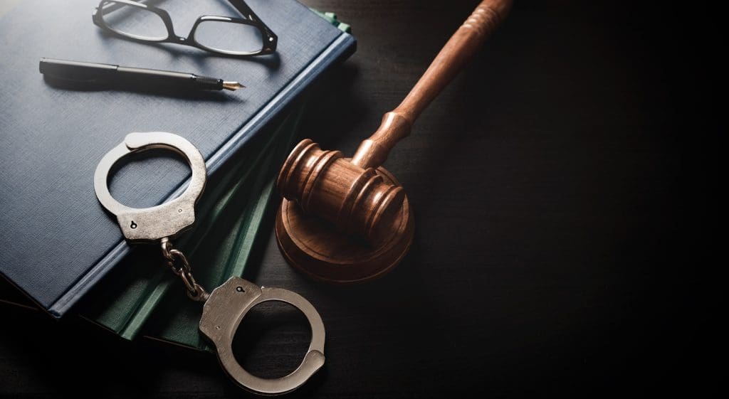 Handcuffs And Wooden Gavel Crime And Violence