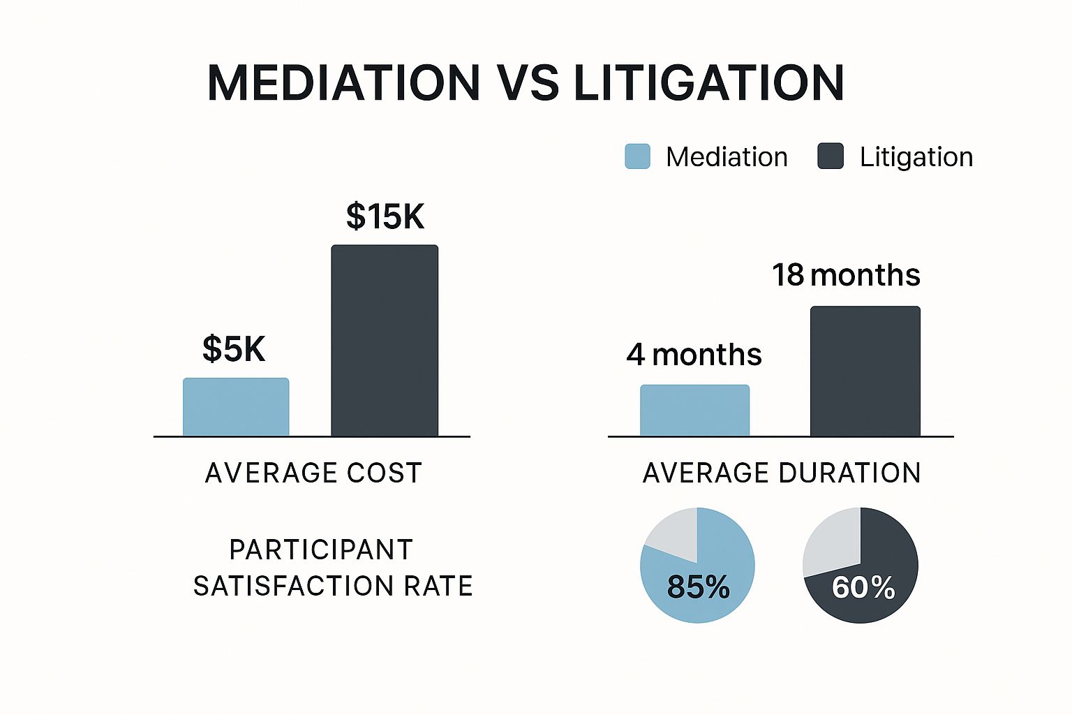 differnece between mediation and litigation