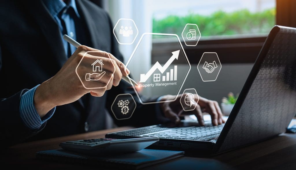 Property Management And Real Estate Investment And Financial Growth Businessman