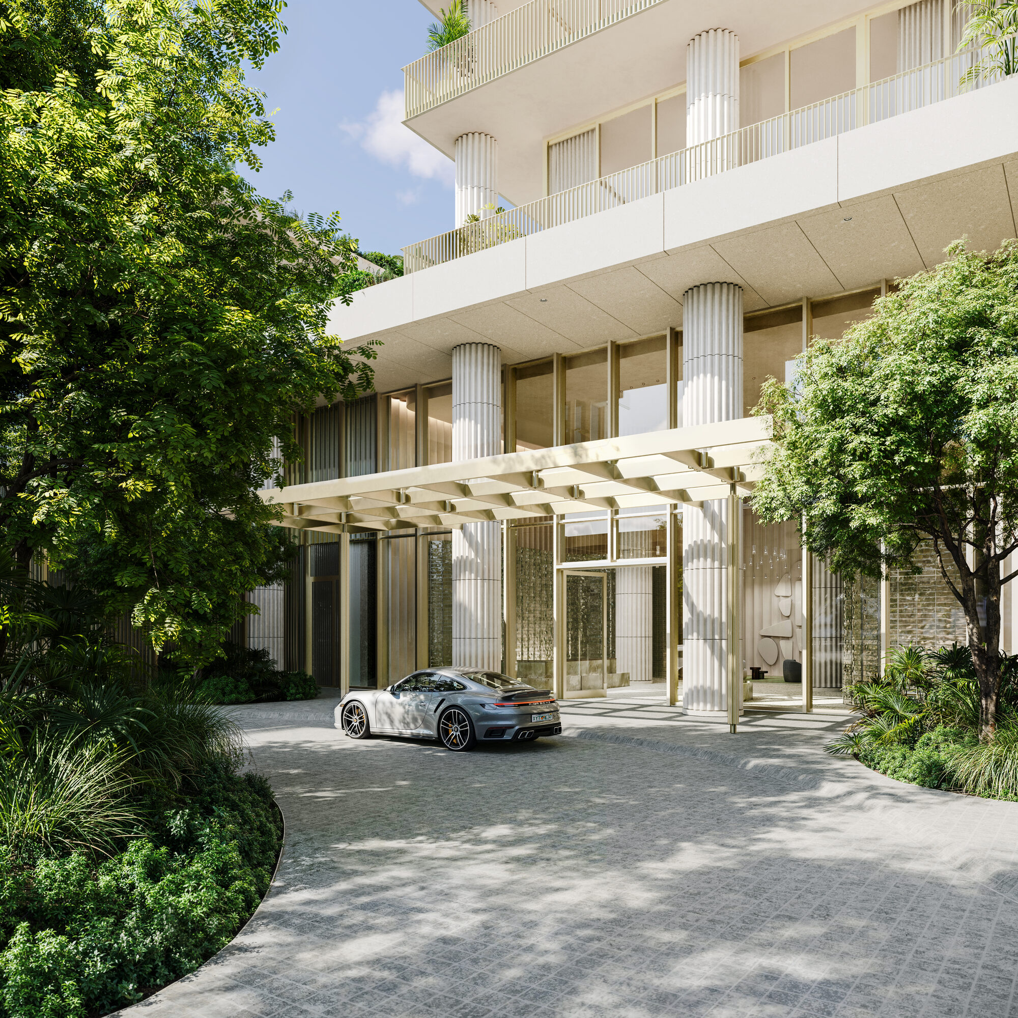 Luxury new development tower exterior