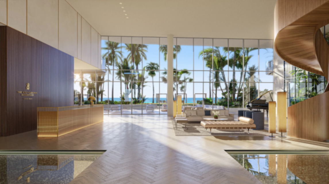 Lobby interiors at The Ritz-Carlton Residences, Pompano Beach