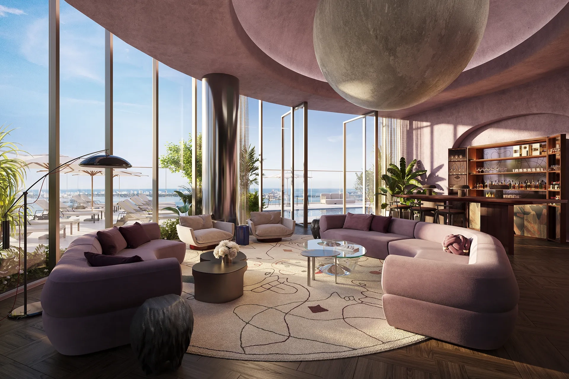 Jean-Georges Miami Tropic Residences sky lounge atrium