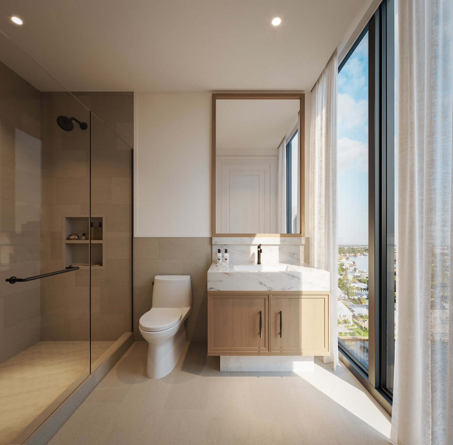 Ritz-Carlton Residences Fort Lauderdale secondary bath with Intracoastal view