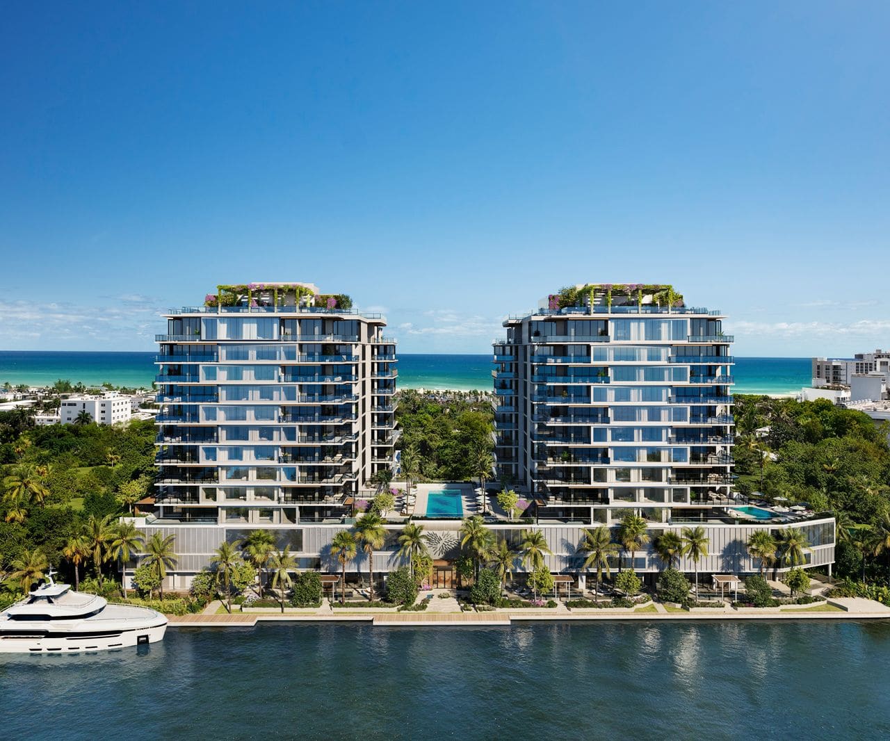 Ritz-Carlton Residences Fort Lauderdale aerial waterfront view