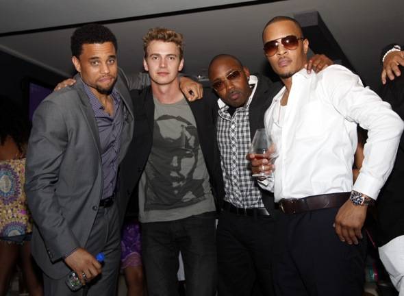 Cast of TAKERS with producer, Michael Ealy, Hayden Christensen, producer Will Packer and TI