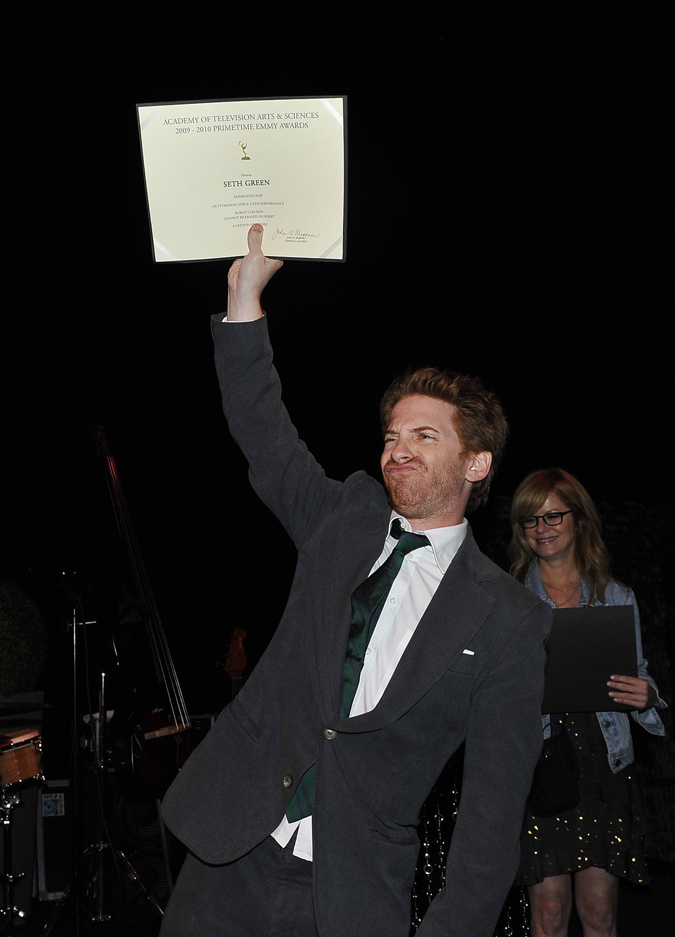 Seth Green Shows How It’s Done at the Emmy Nominee Congrats Soiree