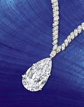 A Pear-shaped D, WS1 Diamond of 38 cts by Harry Winston from the collection of Christina Onassis via christies.com