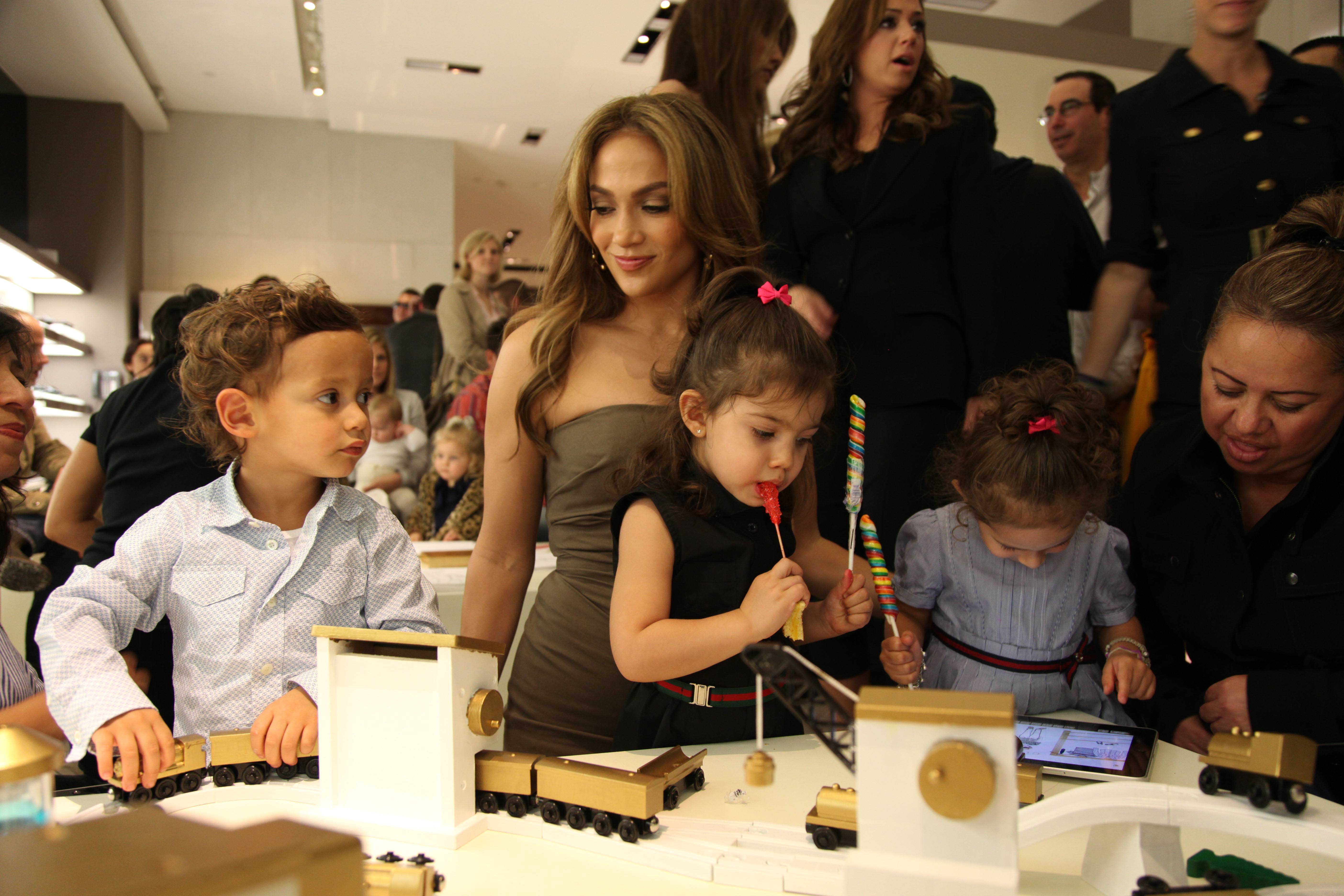 Jennifer Lopez with son Max, niece Lucie and daughter Emme
