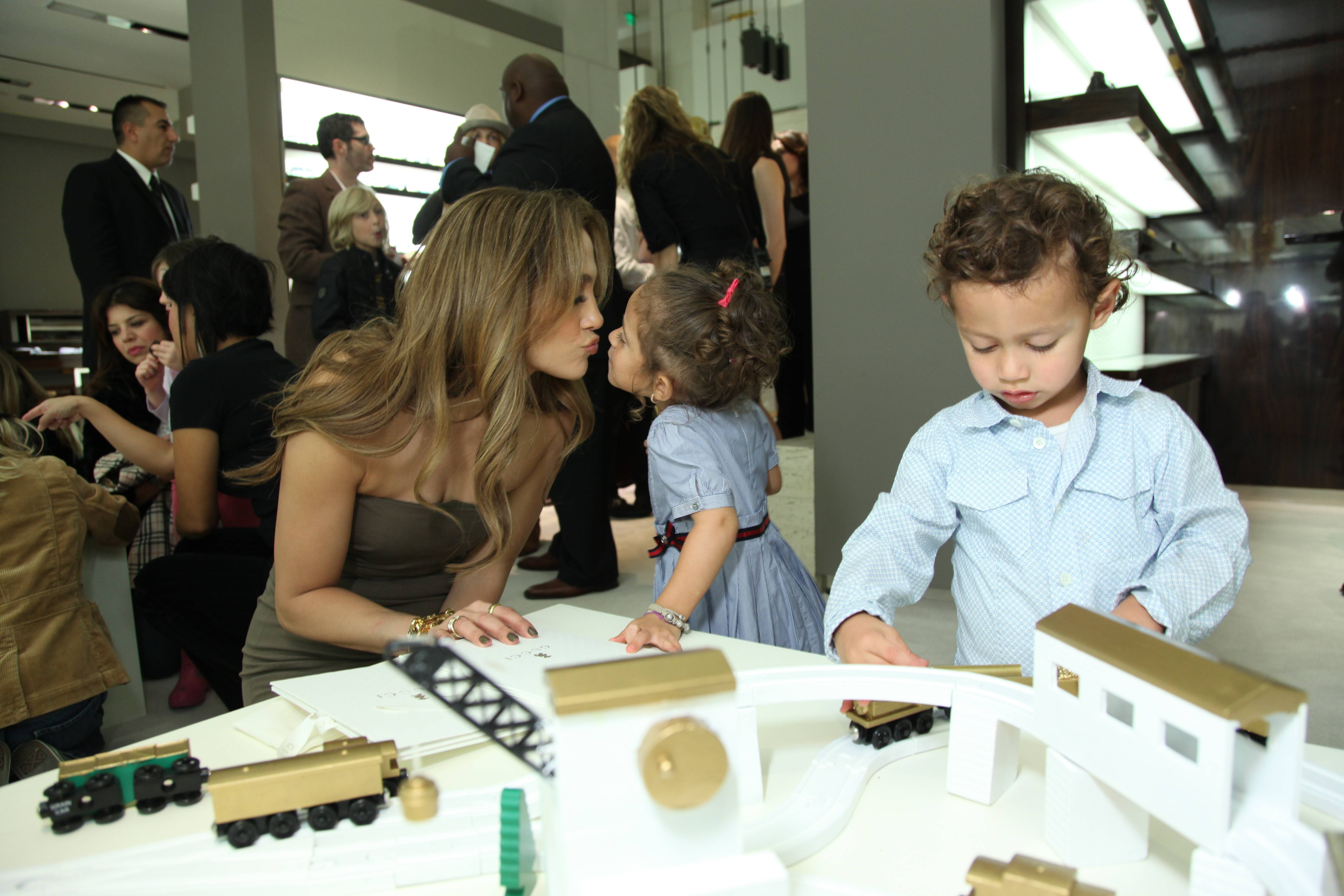 Jennifer Lopez with daughter Emme and son  Max