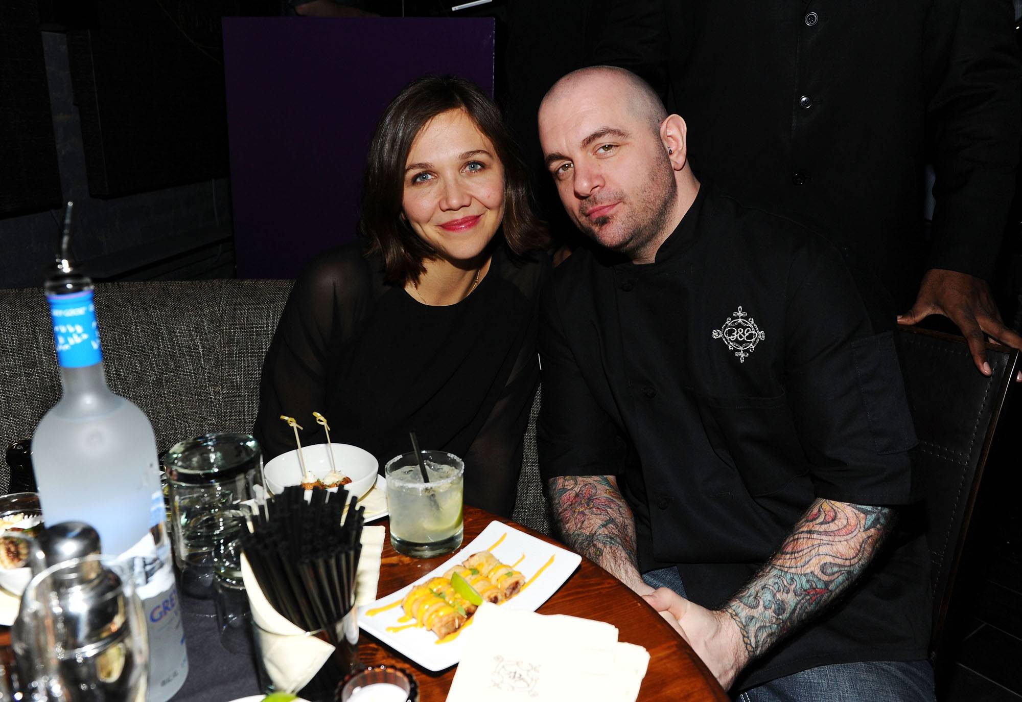 Maggie Gyllenhaal with Chris Santos at Beauty & Essex[9][2]