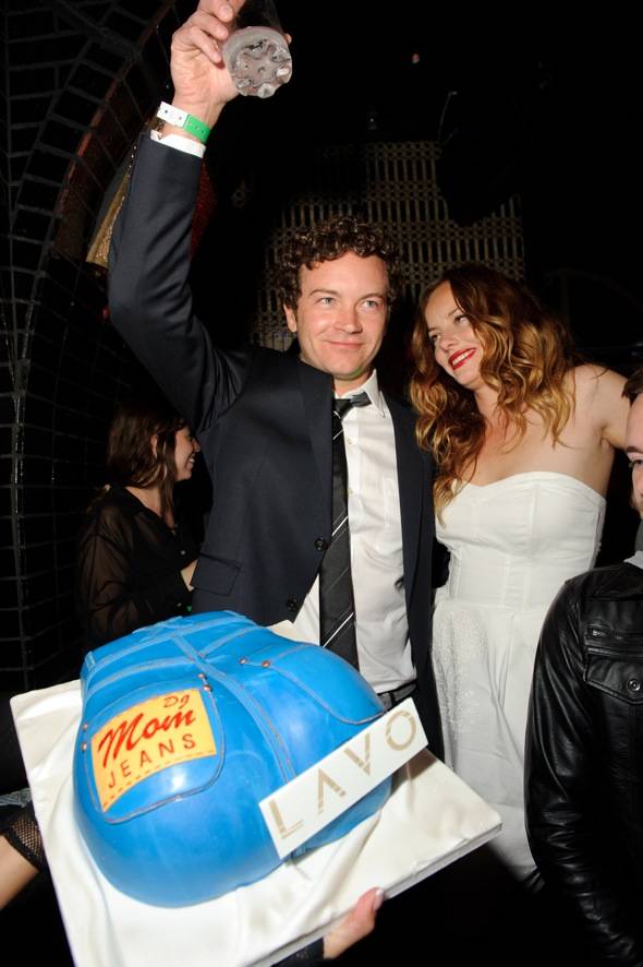 Danny Masterson and Bijou Phillips with cake at LAVO LV