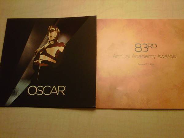 Guests were give the official Oscar program as a souvenir.