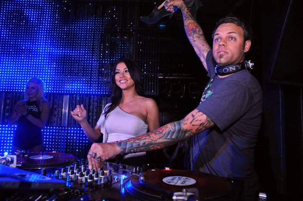Arianny Celeste and DJ Loczi during Electric Dream at Studio 54, Las Vegas 5.6.11