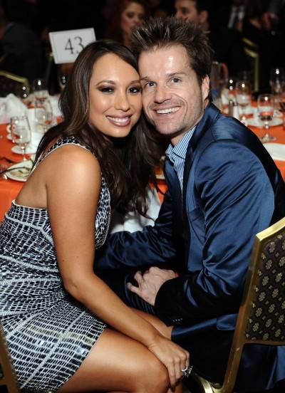 Dancers Cheryl Burke (L) and Louis Van Amstel attend the 18th Annual Race to Erase MS event co-chaired by Nancy Davis and Tommy Hilfiger at the Hyatt Regency Century Plaza on April 29, 2011 in Century City, California.