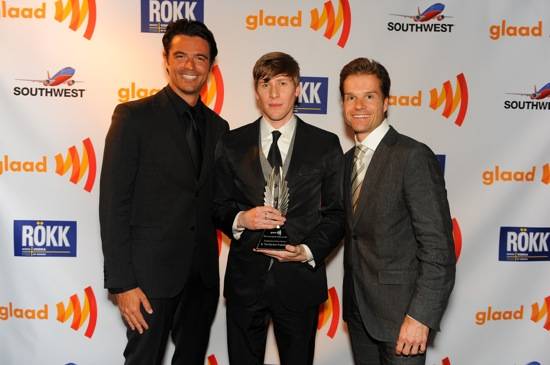 John Gidding, Dustin Lancd Black, Louis Van Amstel at GLAAD Media Awards