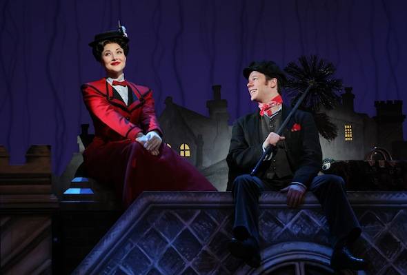 Steffanie Leigh as Mary Poppins and Nicolas Dromard as Bert in the National Tour Company of MARY POPPINS.  (c) DisneyCML  Photo by Joan Marcus