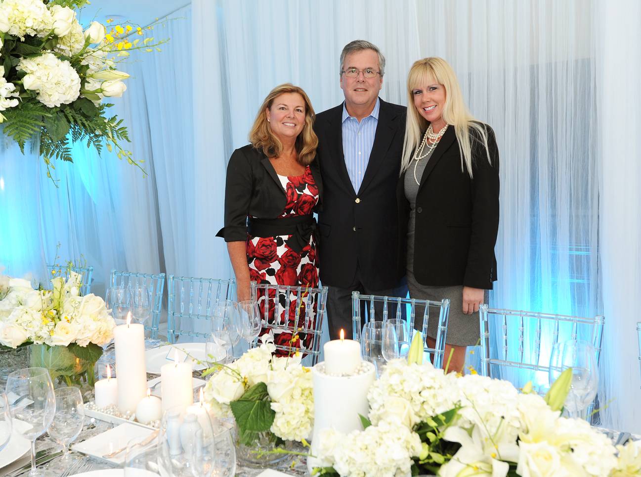 Chris Landshut, Exec. Director of Cystic Fibrosis Foundation for South Florida_  Former Florida Governor Jeb Bush and Jen Klaassens, VP Programs with The Wasie Foundation