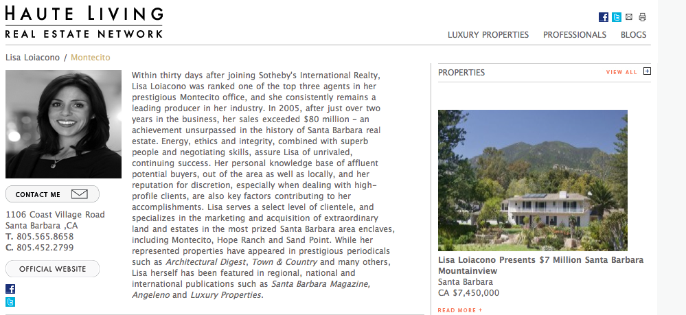Haute Living Real Estate Network in California: Lisa Loiacono