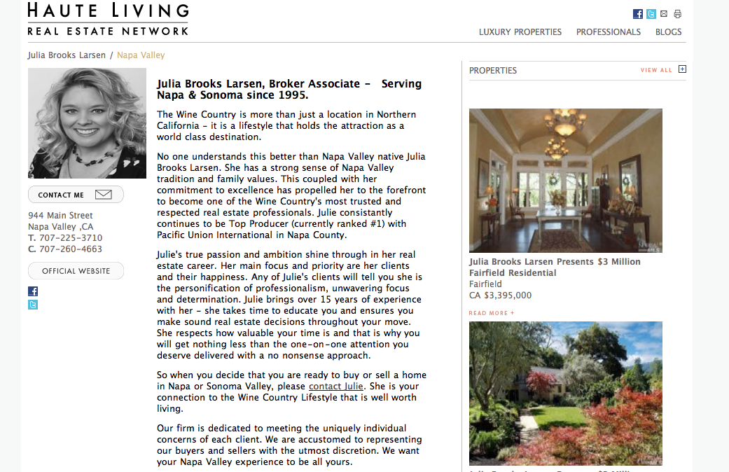 Haute Living Real Estate Network Member: Julia Brooks Larsen