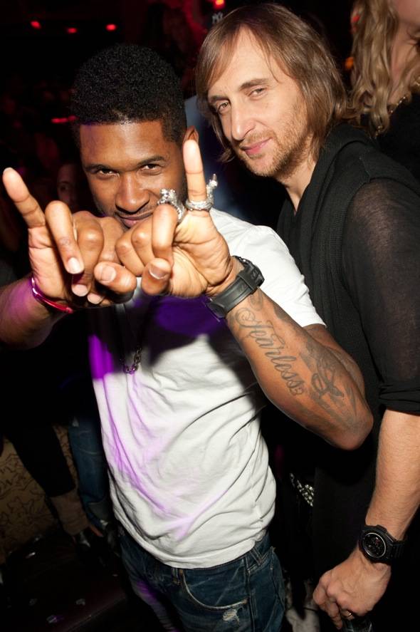 Usher and David Guetta party at TAO