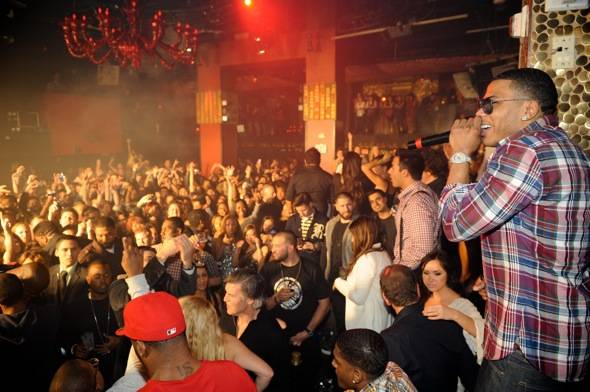 Nelly making a shout out at Tao 11.12.11