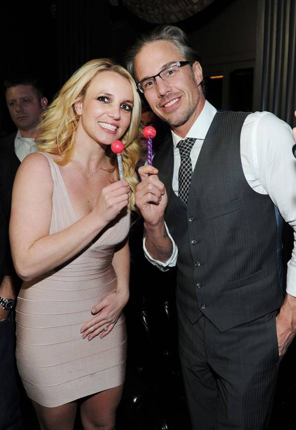 Britney and Jason with matching Sugar Factory couture pops