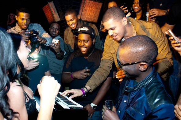 J Cole with birthday cake at LAVO