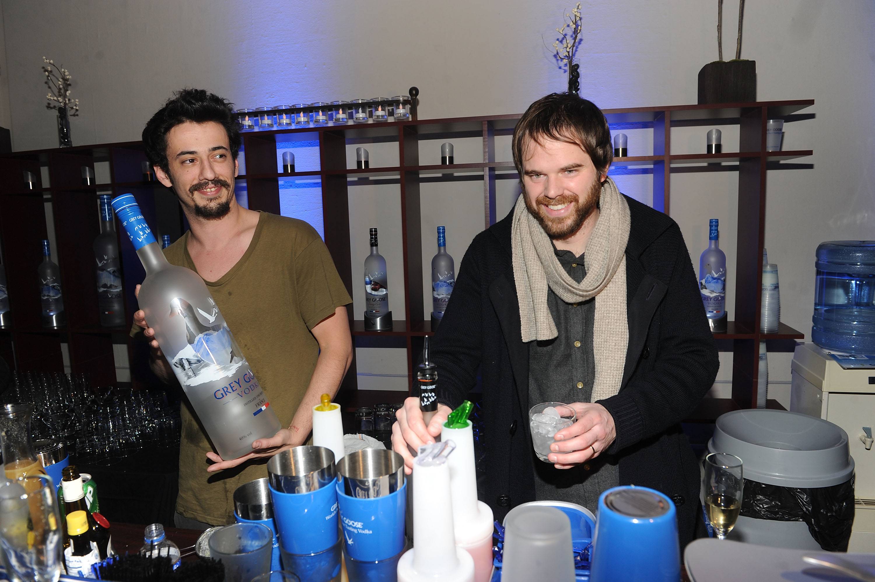 Josh Mond and Sean Durkin at the Simon Killer Dinner Party at the GREY GOOSE Blue Door at Sundance 1-21-12