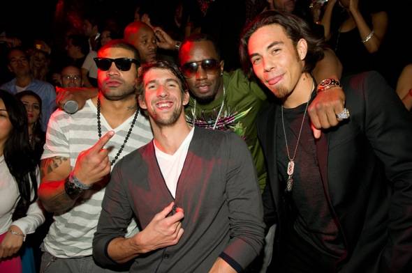 Shawne Merriman_Michael Phelps_Diddy_Apolo Ohno_TAO