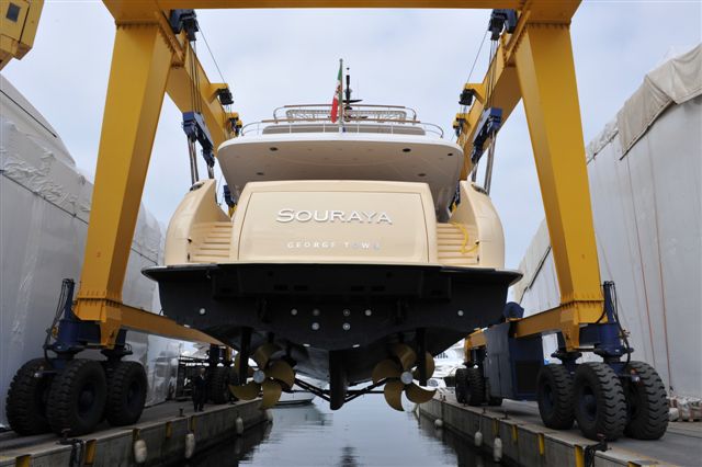 Souraya-superyacht-at-her-launch-rear-view