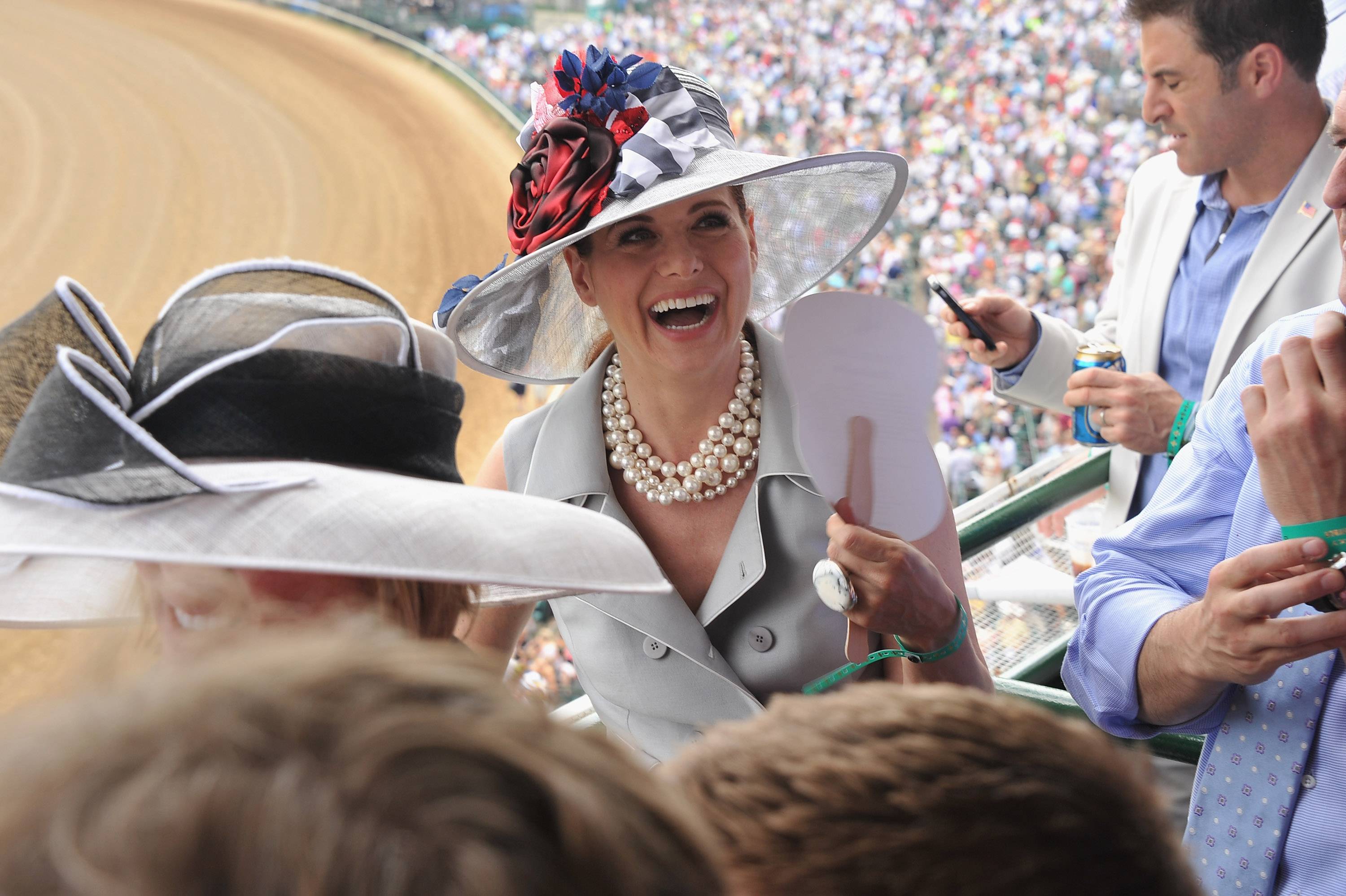 Debra Messing wears GREY GOOSE Cherry Noir Vodka Inspired Hat at the 2012 Kentucky Derby3