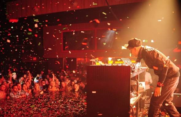 Taboo of Black Eyed Peas on the turntables at Rain Nightclub in Palms Casino Resort