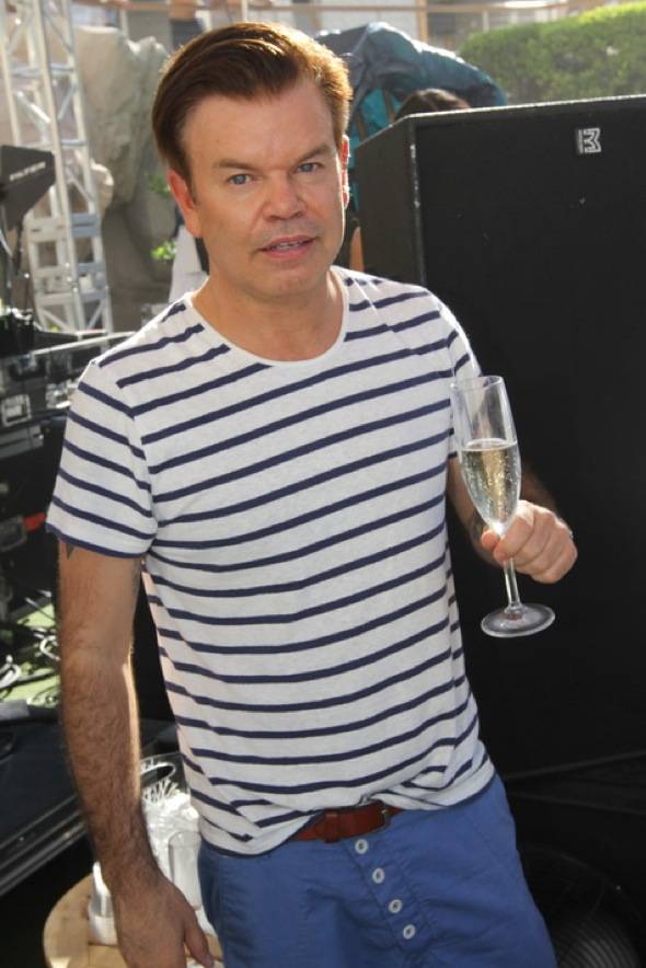 Paul Oakenfold with champagne
