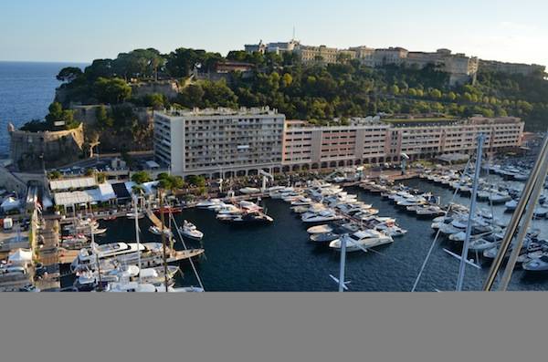 Monaco Yacht Club and Principality Palace above
