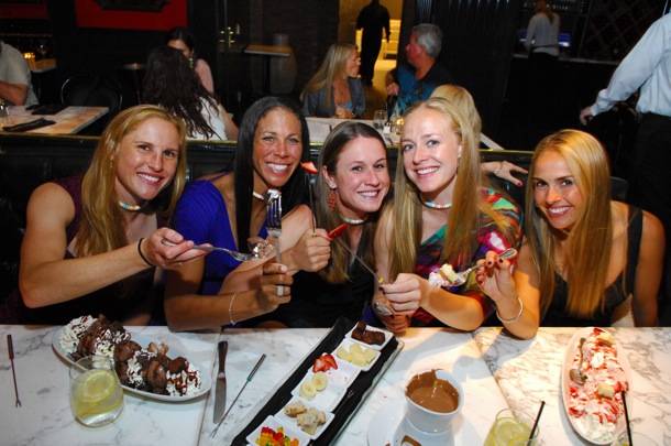 Team USA Womens Soccer Team has fun with dessert at Sugar Factory