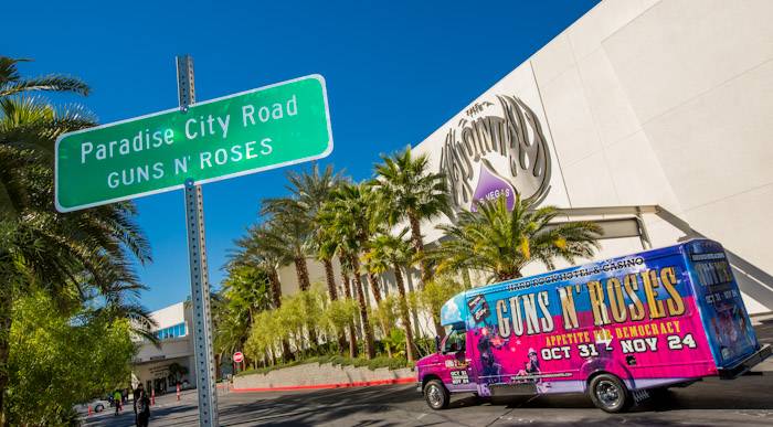 Paradise Road renamed for Guns N' Roses at Hard Rock Hotel in Las Vegas, NV