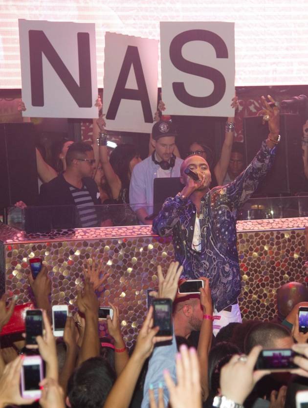 Hip hop artist, Nas, performs at TAO
