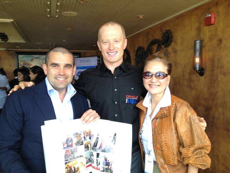 Seth and Olivia with Oracle Team USA skipper Jimmy Spithill