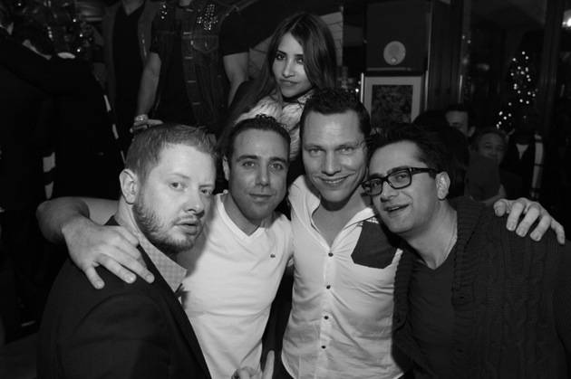Tiesto and friends celebrating at Lost Angels at Hyde Bellagio 12.25.12