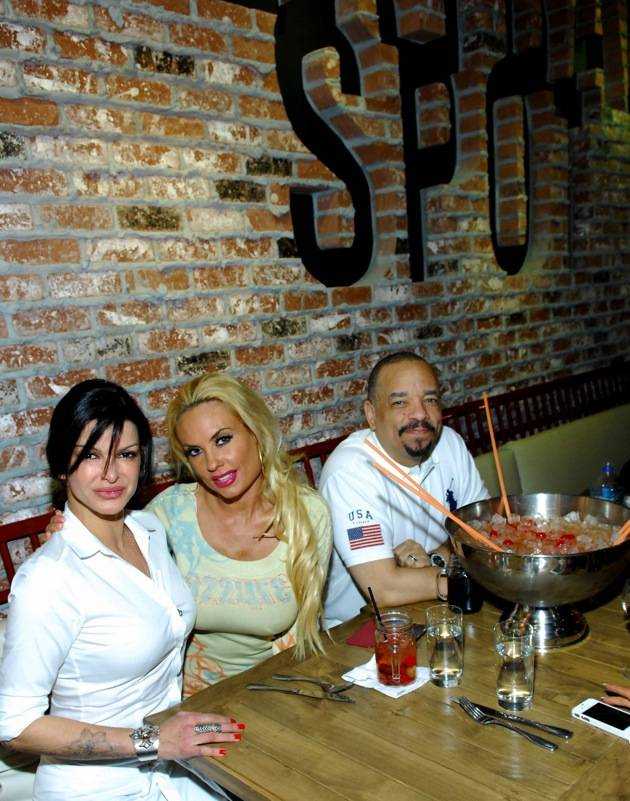 Carla Pellegrino, Coco Austin and Ice T at Meatball Spot