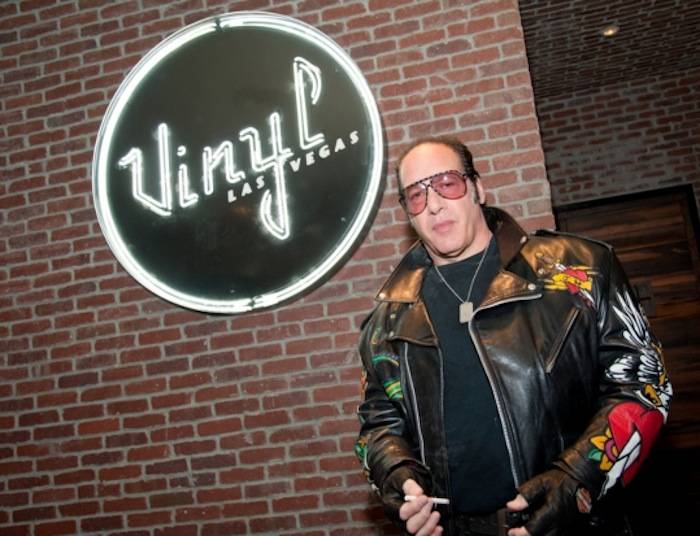 3.12.13 Andrew Dice Clay Poses In Front Of His New Home Vinyl at Hard Rock Hotel & Casino in Honor of His Residency, credit Pat Gray-Erik Kabik Photography