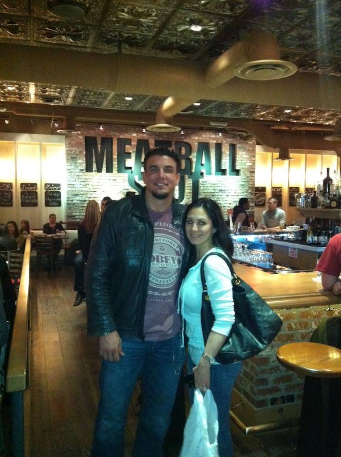 Frank Mir and his wife at Meatball Spot
