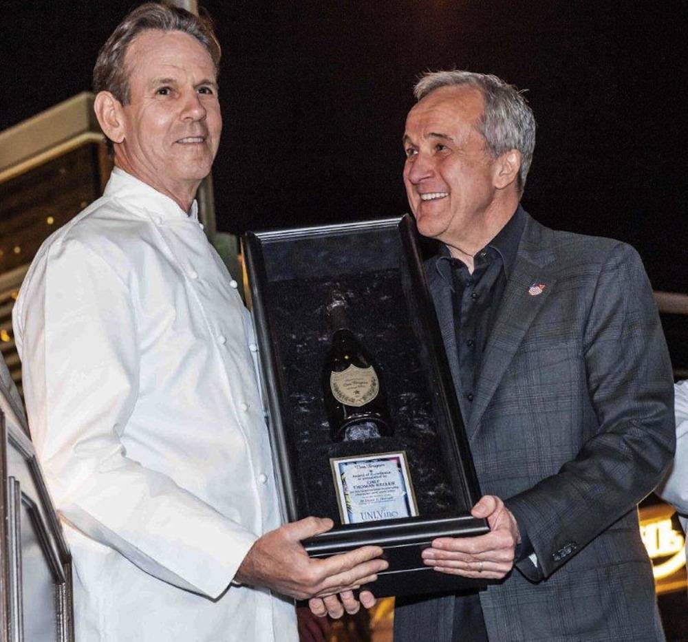 Larry Ruvo Awarding Chef Thomas Keller with the Dom Perignon Award of Excellence at Bubble-Licious 4.18.13